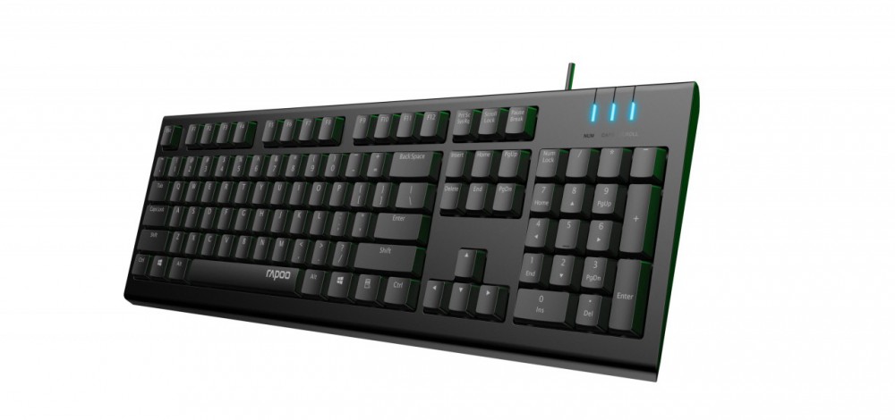 Bàn phím vi tính có dây Rapoo NK1800 - USB, Màu đen