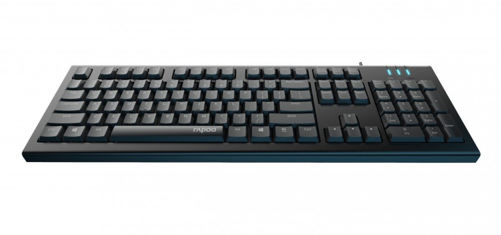Bàn phím vi tính có dây Rapoo NK1800 - USB, Màu đen