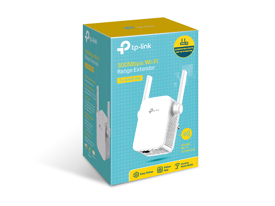 Bộ mở rộng tín hiệu không dây TP-Link TL-WA855RE/300Mbps, 2 angten, Không cần cài đặt