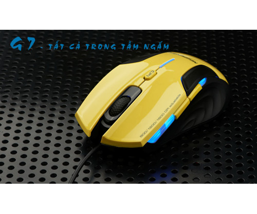 Chuột quang NEWMEN G7 PLUS-YL (vàng) - USB/6 nút/800-1600CPI/PixArt & 99GlassGo