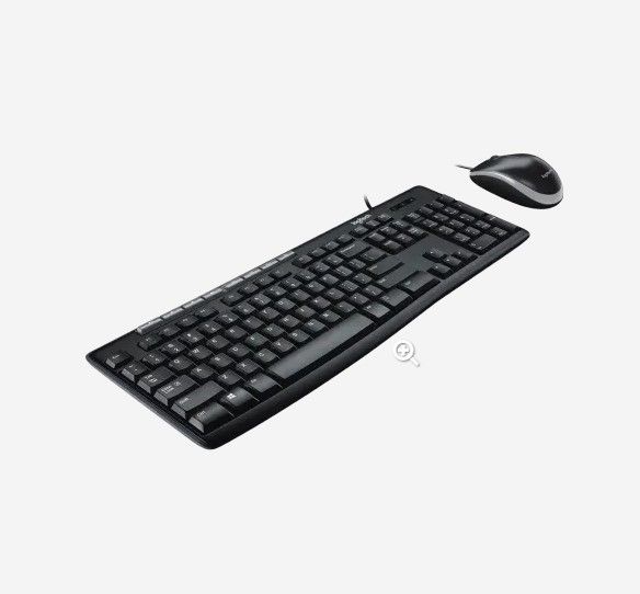 Bộ Bàn Phím Chuột Có Dây Logitech MK200 - USB 2.0, Màu Đen, , Full Size