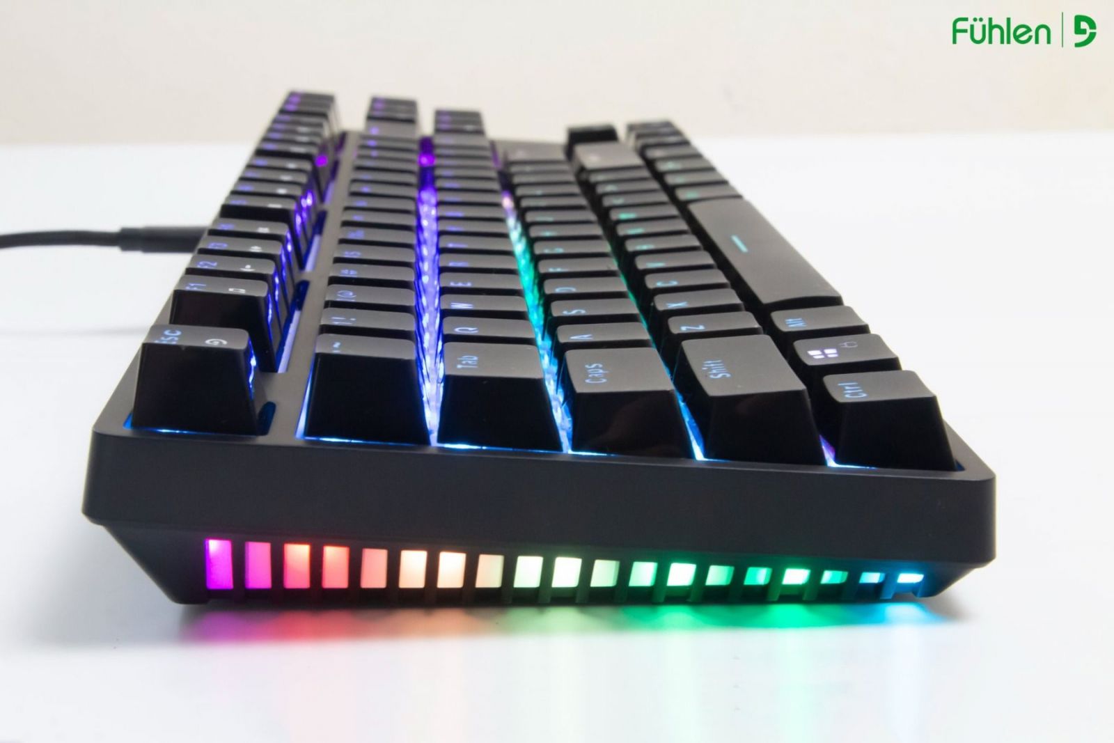 Bàn Phím Cơ Fuhlen D87s TKL 87 Phím - RGB; Màu Đen; Huano Blue Switch; Cáp USB-C Rời