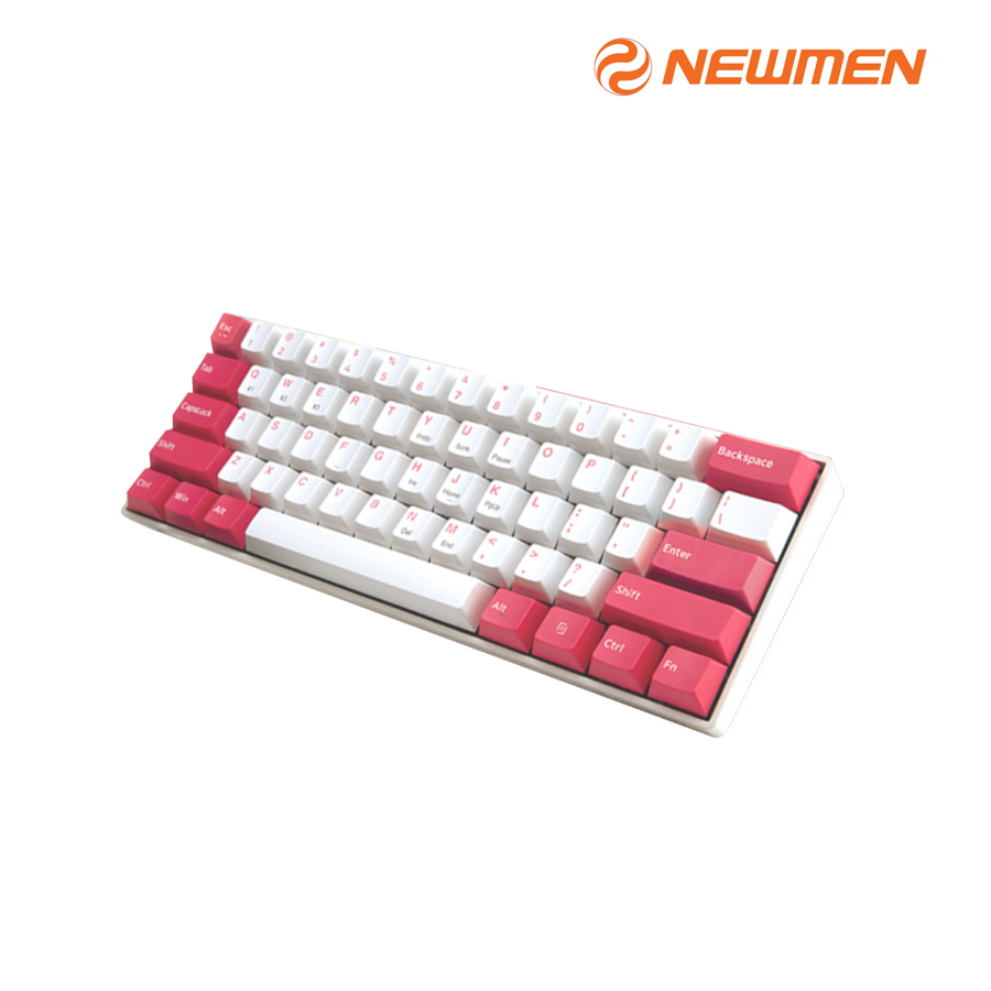 Bàn Phím Cơ Không Dây Gaming Newmen GM610 Cherry - 60% 61 Phím, Outemu Blue Switch, Led RGB, Keycap Đỏ Trắng, BT5.0