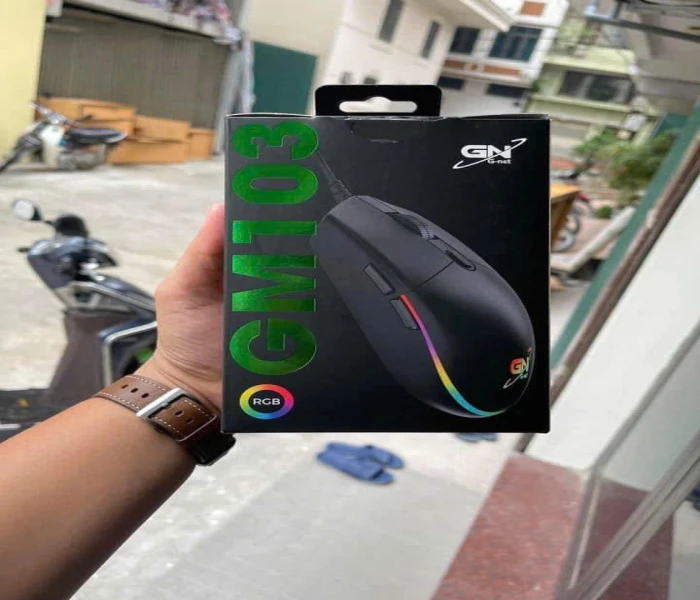 Chuột Led RGB gaming Gnet GM103  Đen